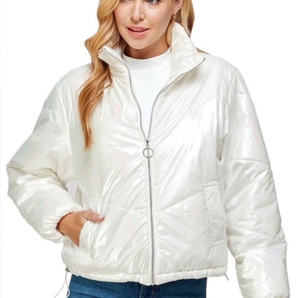 TCEC Shimmering Cream Puffer Jacket